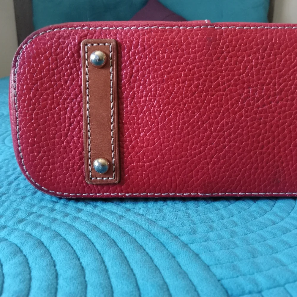 Dooney & Bourke | Lexington Red Pebble Grain Leather Tote Purse Handbag - Picture 13 of 16